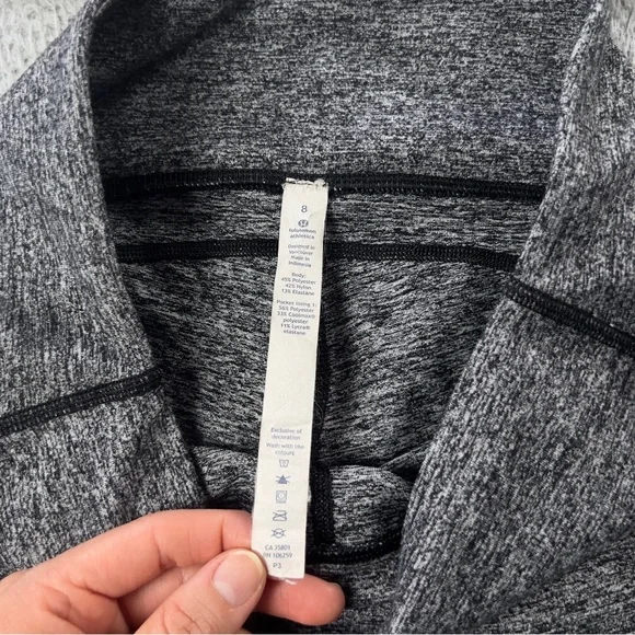 Lululemon Leggings Womens 8 Heather Gray Pull On Athletic Workout Yoga Preppy - Picture 7 of 9